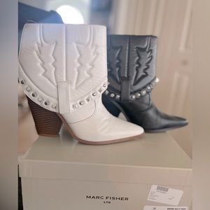 White/black cowgirl boots